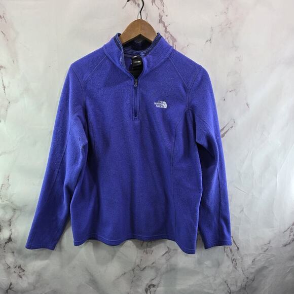 The North Face Pullover Womens Large Purple Zip Fleece Lightweight Mid Layer - Picture 1 of 12